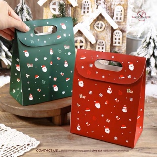 ถุงกระดาษ Xmas 5 ใบ *ไม่รวมโบว์และป้ายห้อย* / Christmas bags ถุงกระดาษ ใส่ของขวัญ ใส่ขนม ถุงของขวัญ กล่องของขวัญ