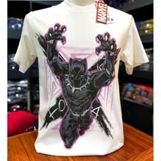 เสื้อMarvel ลิขสิทธิ์แท้ ลายblack panther สีขาว( MVX-316)