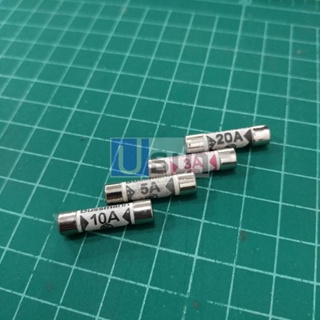 ฟิวส์ เซรามิค Ceramic Fuse BS1362 6x25mm 250V 1A 2A 3A 5A 10A 13A 15A 20A #C6x25-Bussmann (1 ตัว)