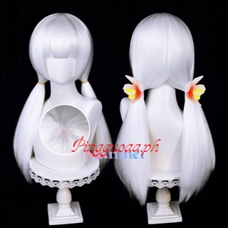 Manmei Game Sky Children of Light Sakura Cosplay Wig 65cm Long White Wigs with Ponytail Heat Resistant Synthetic Hair