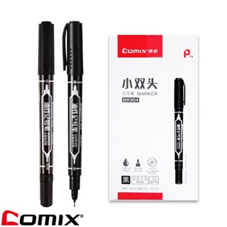 Comix MK804*12 ปากกามาร์กเกอร์ 2 หัว ขนาด 0.5-1.5mm (แพ็คกล่อง 12 แท่ง) ปากกา มาร์กเกอร์ เครื่องเขียน อุปกรณ์สำนักงาน