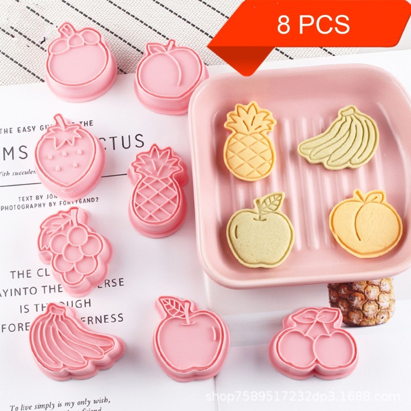 Be> แม่พิมพ์ตัดคุกกี้ บิสกิต รูปผลไม้ DIY 8 ชิ้น