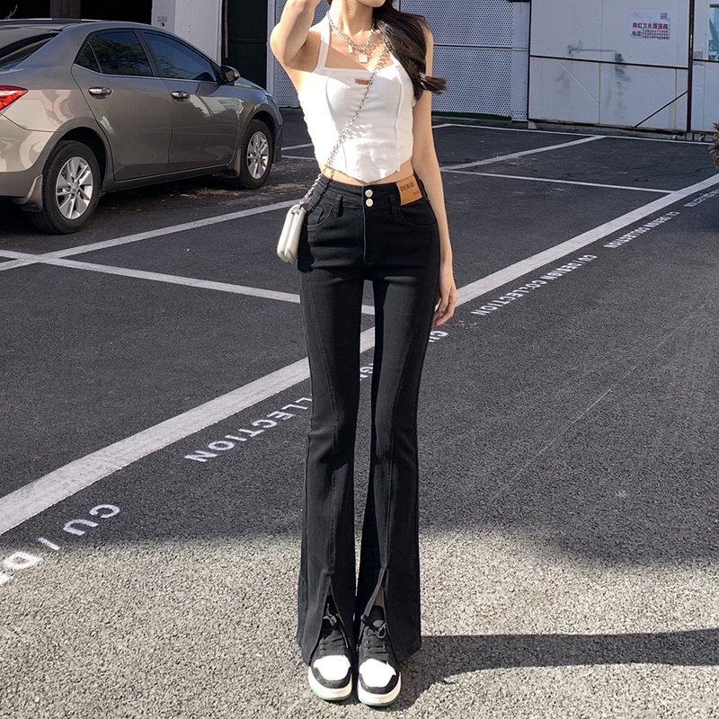 BZOENOVA Woman Jeans Flare  Low Waist Slim High Elastic Jeans For Women Pants 2022 Korean Fashion Boyfriend Denim Pant T #3