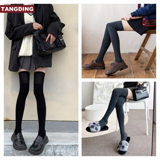 【COD Tangding】ถุงน่องยาวถึงเข่า ผ้าฝ้าย แบบหนา สีพื้น แบบเรียบง่าย สไตล์วิทยาลัย เหมาะกับฤดูใบไม้ร่วง และฤดูหนาว สําหรับผู้หญิง