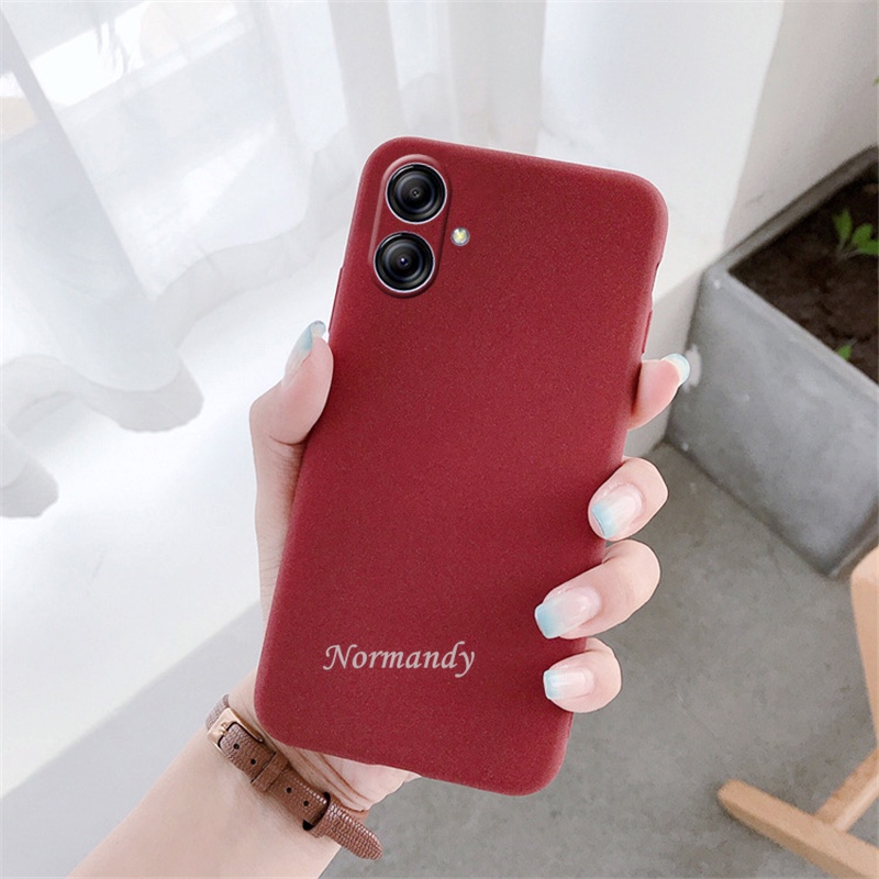 2022 New Simple Smartphone Case Samsung Galaxy A04e A04 E A04s 4G เคสโทรศัพท์ Candy Colors Matte Handphone Casing TPU Silicagel Soft Cover All-inclusive Camera Shockproof Protection Case เคส #6