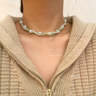 Jolie💚 | Green pearl necklace สร้อยไข่มุก สร้อยลูกปัด