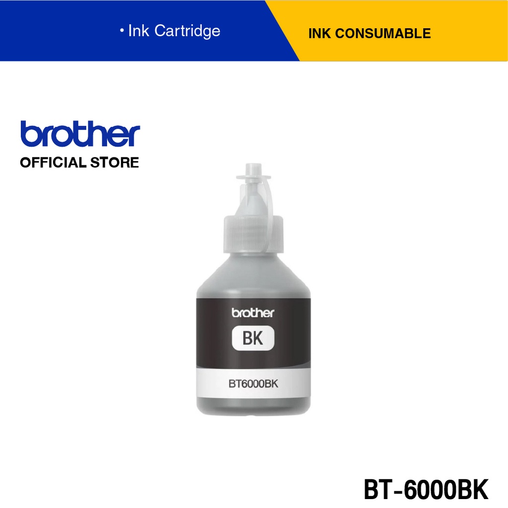 Brother BT6000BK หมึกพิมพ์เลเซอร์ สีดำ สำหรับเครื่องอิงค์เจ็ทรุ่น DCP-T300, DCP-T500W, DCP-T700W, MF