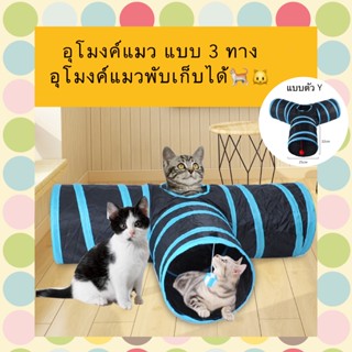 AL-400 อุโมงค์แมว แบบ 3 ทาง อุโมงค์แมวพับเก็บได้ ของเล่นแมว ราคาถูก พร้อมส่ง🐈🐈