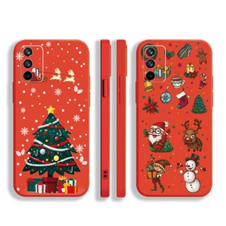 เคสโทรศัพท์มือถือ ซิลิโคนนิ่ม ขอบตรง ทรงสี่เหลี่ยม ลาย Merry Christmas 2023 สําหรับ OPPO A16 A94 A53 A15 A12 AX7 A52 A72 A92 A74 A54 5G