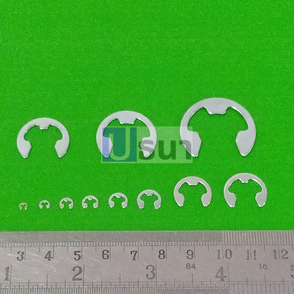 คลิปล็อค แหวนล็อค กิ๊ปล็อค แกน เกือกม้า Circlip External Ring เบอร์ M1.2 ถึง M15 #E clip ขาว (1 ตัว)