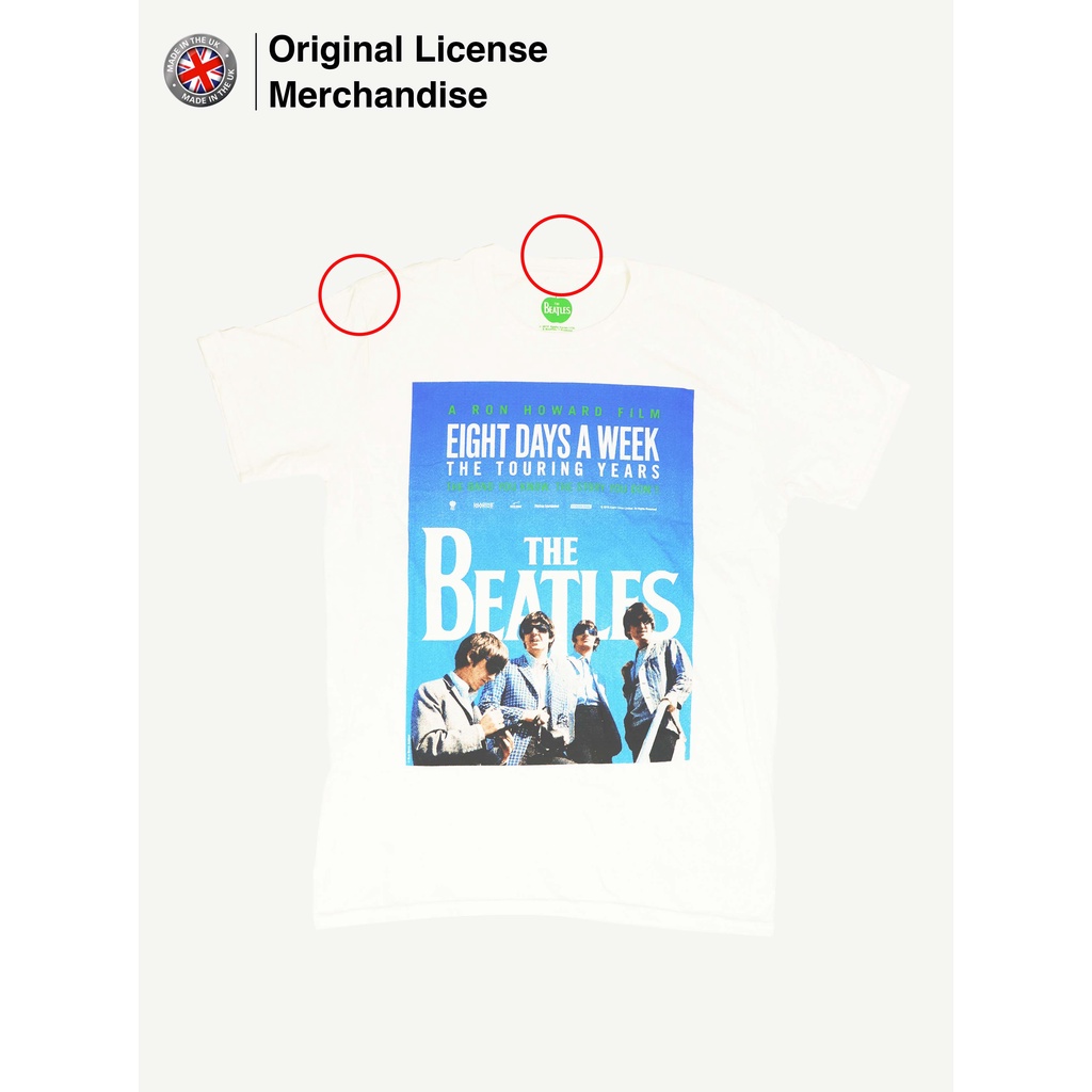 KATUN เสื้อยืดผ้าฝ้ายผู้ชายพร้อม BEATLES Music Band 8 Days A Week Poster
