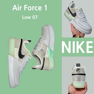 （ยิงจริง）Nike Air Force 1 Low 07 Broken bottom white gray green รองเท้าผ้าใบ รองเท้า รองเท้าวิ่ง รองเท้า nike-1-4