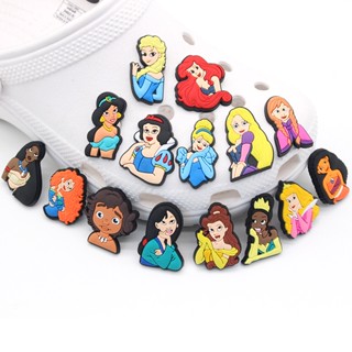 เครื่องประดับ เข็มกลัด รูปนางเงือก เจ้าหญิง Jibitz Crocs Ariel Cinderella Jibits น่ารัก สําหรับตกแต่งรองเท้าเด็ก