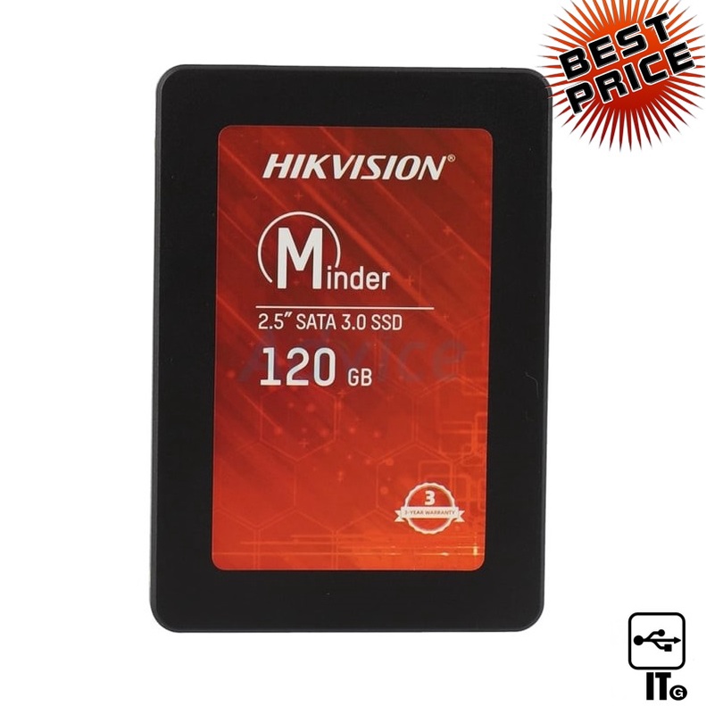 120 GB SSD SATA HIKVISION MINDER (HS-SSD-MINDER(S)/120G) ประกัน 3Y หรือ 40 TBW เอสเอสดี SSD SATA 2.5
