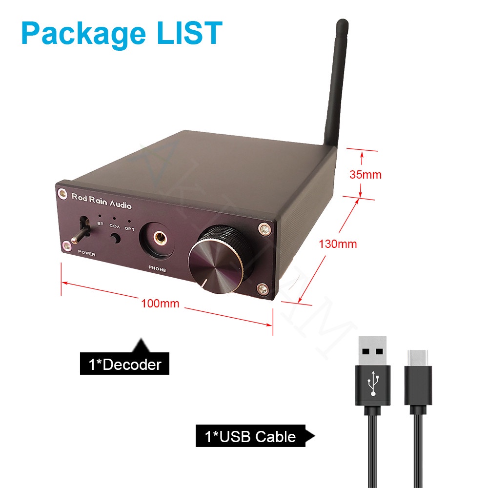 Rod Rain Audio ES9038Q2M DAC QCC5125 Bluetooth 5.1 APTX-HD LDAC APTX-Adaptive Sound Decoder Audio DAC #5