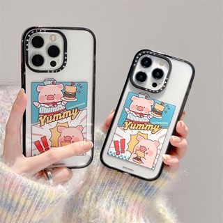 Casetify เคสโทรศัพท์มือถือ พลาสติก TPU อะคริลิค กันกระแทก ลายการ์ตูน Burgers Lulu The Piggy มีลายด้านข้าง สําหรับ iPhone 14 Pro MAX 14 Plus 13 Pro MAX 12 Pro MAX 11