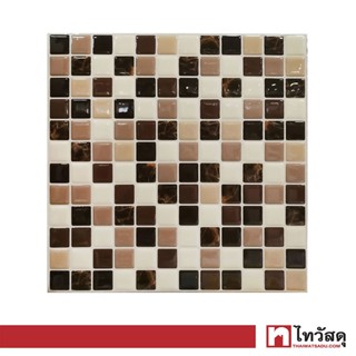 KASSA HOME วอลล์เปเปอร์ติดผนัง Mosaic 3D รุ่น HJ-E02 ขนาด 30.5x30.5x0.1 ซม. (กล่อง 10 ชิ้น) สีน้ำตาล