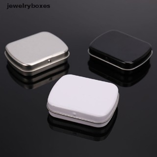 [jewelryboxes] ชุดกล่องโลหะเปล่า ขนาดเล็ก สีเงิน สีดํา สําหรับเก็บเครื่องประดับ กุญแจ ลูกอม บูติก