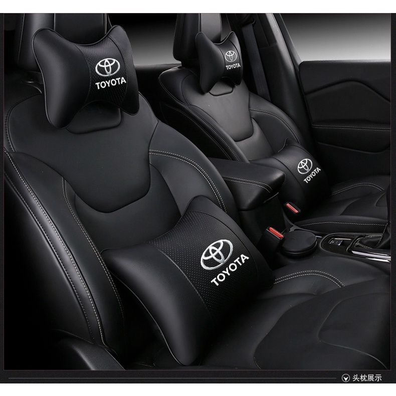 Breathable หนังรถหัวคอหมอนรถ Headrest คอสนับสนุนที่นั่งสําหรับ Toyota Corolla CH-R Camry Rav4 Auris 