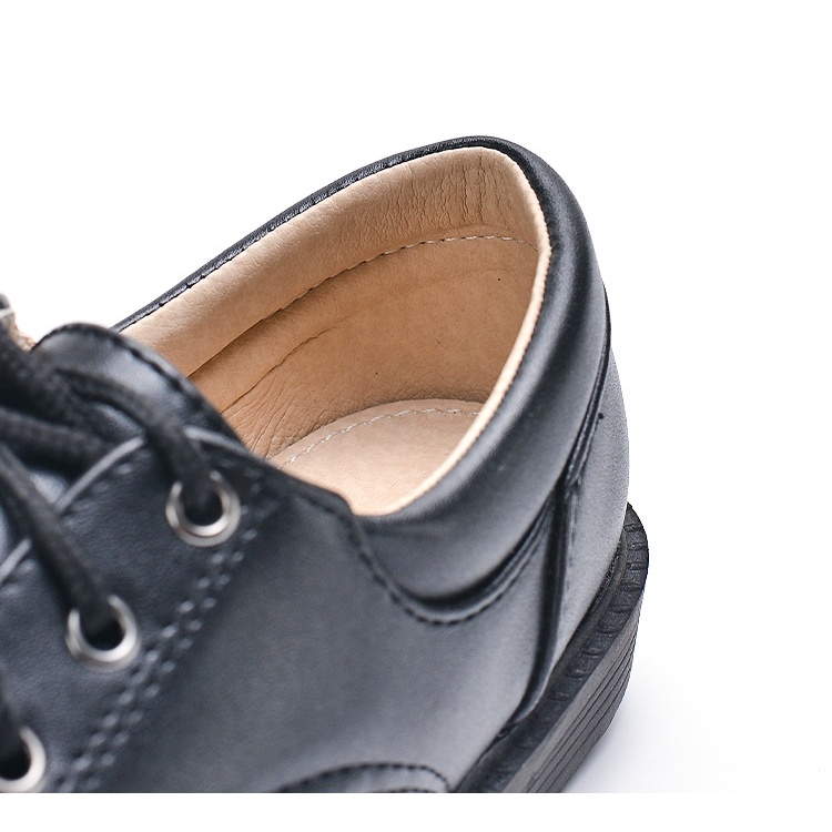 รองเท้านักเรียนชายแบบผูกเชือก นักศึกษาชาย เป็นรองเท้าหนังสีดำ คุณภาพดี School Shoes For Boys 27-45