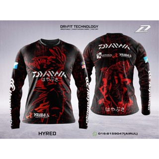 เสื้อแขนยาว ผ้าไมโครไฟเบอร์ กันแดด พิมพ์ลาย Daiwa Saltiga Gamakatsu