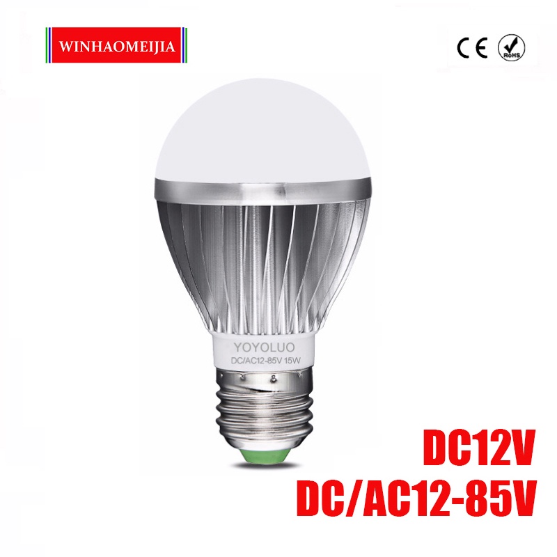 หลอดไฟ LED DC12V 15W 12W DC/AC24V 9W 6W 3W E27 สีขาวเย็น สําหรับตั้งแคมป์ ล่าสัตว์ กลางแจ้ง