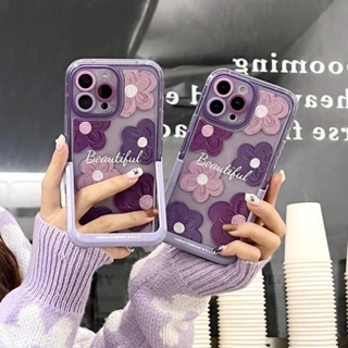 🚚จัดส่งจากไทยภายใน 24 ช.ม🚚เคสไอโฟน 14 Pro Max 13 12 11 เคส iPhone 11 ดอกไม้ พร้อมขาตั้ง พกง่ายๆ การป้องกันการตก Case