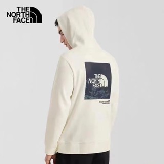 เสื้อกันหนาว มีฮู้ด ผ้ากํามะหยี่ พิมพ์ลาย THE NORTH FACE100% แฟชั่นสําหรับผู้ชาย และผู้หญิง