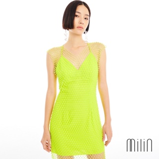 [MILIN] Avalon Dress Crystal netted mesh overlay mini dress เดรสสั้นคล้องคอสวมทับด้วยเดรสตาข่ายแต่งคริสตัล