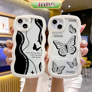 เคสโทรศัพท์มือถือซิลิโคน TPU แบบนิ่ม ลายผีเสื้อ กันกระแทก สําหรับ iPhone 14 13 12 11 Promax 6 6S 7 8 Plus X XR XSMax SE 2 In 1 JODO