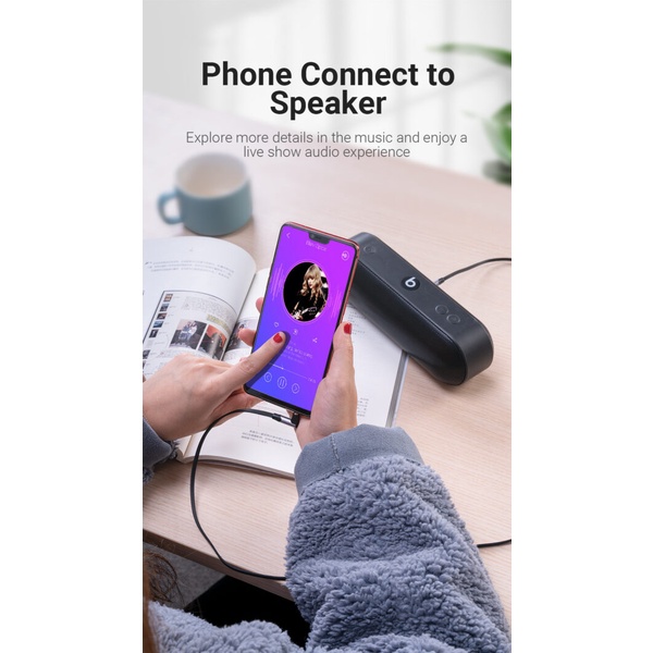 KekaStore 3.5 มม. 90* สาย Trs Aux แบบแบน