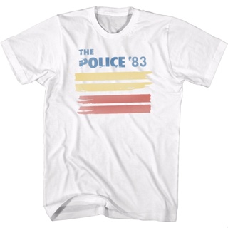 83 Stripes The Police T-Shirt เสื้อยืดสีขาวผู้ชาย เสื้อวินเทจผญ