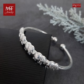 MT กำไลข้อมือเงินแท้ กำไลหลอด ตกแต่งรูปช้าง ข้อมือ 17, 18 ซม. Solid 925 Sterling Silver Bangle (sbg352) MT Jewelry มณีธารา