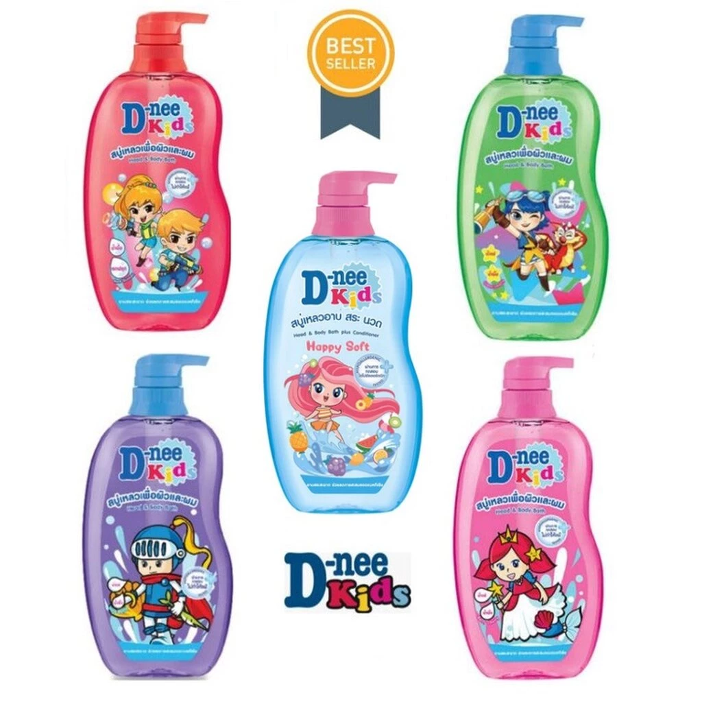 D-nee Kids ดีนี่ คิดส์ เฮดแอนด์บอดี้ บาธ สบู่เหลวเพื่อผิวและผม ขนาด 400 มล.
