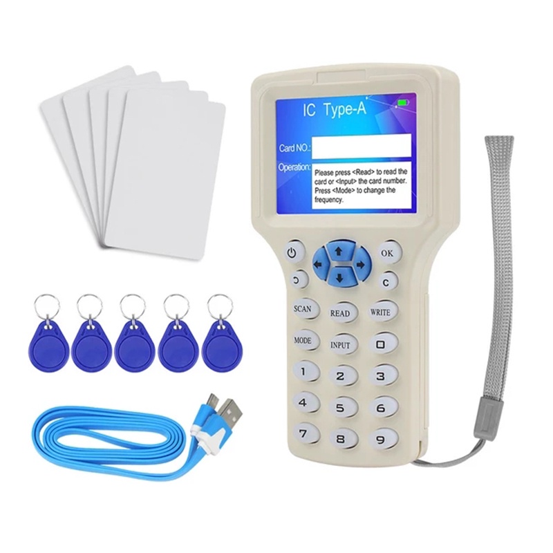 10 ความถี่ NFC เครื่องอ่านการ์ดสมาร์ท Writer RFID เครื่องถ่ายเอกสาร Duplicator 125KHz 13.56MHz USB Fob โปรแกรมเมอร์คัดลอกเข้ารหัสคีย์การ์ด UID