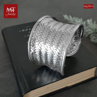 MT กำไลข้อมือเงินแท้ ลายสาน แนววินเทจ ข้อมือ 16, 17 ,18 ซม. (ปรับขนาดได้) Solid 925 Sterling Silver Bangle (sbg209-1) MT Jewelry มณีธารา