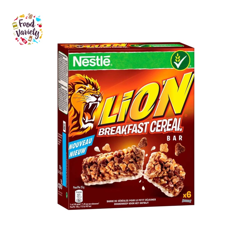 Nestle Lion Breakfast Cereal Bars [6 x 25g] 150g เนสท์เล่ ไลส์ออน อาหาร