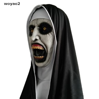[woyao2] หน้ากากยาง รูป The Horror Scary Nun พร้อมผ้าพันคอ สําหรับแต่งคอสเพลย์ฮาโลวีน