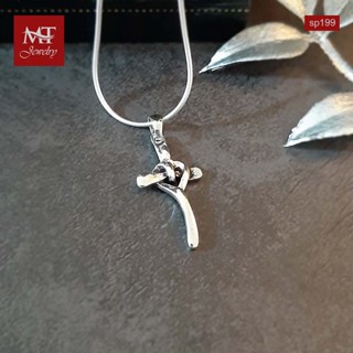 MT จี้เงินแท้ ไม้กางเขน ดีไซน์ รูปหัวใจ งานรมดำ 925 Sterling Silver cross heart Pendant (sp199) MT Jewelry มณีธารา