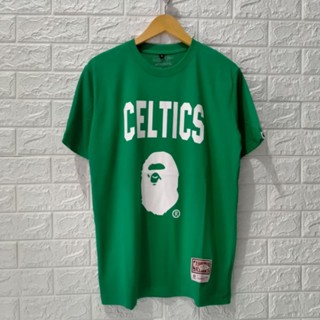 เสื้อยืด A BATHING APE CELTICS 93 สีเขียวอ่อน ของแท้ สีรุ้ง