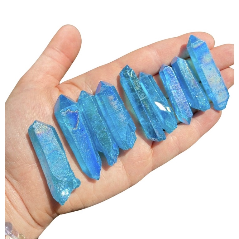Aqua Aura Quartz Crystal Point (~1