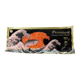 [ขนส่งด้วยรถเย็น]แซลมอนเทร้ารมควันสไลซ์แช่แข็ง 500 กรัม - Frozen Sliced Smoked Trout 500g