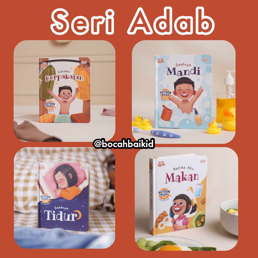 (GROW THE SEED) Action Play Book Series of Manners สําหรับเด็กวัยหัดเดินอิสลาม Manners Book Grow The