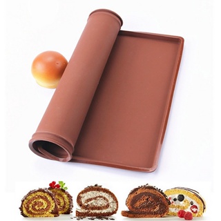 【AG】Heat Resistant Silicone Swiss Roll Mat Random Color Pizza Cookie Baking Sheet Pad