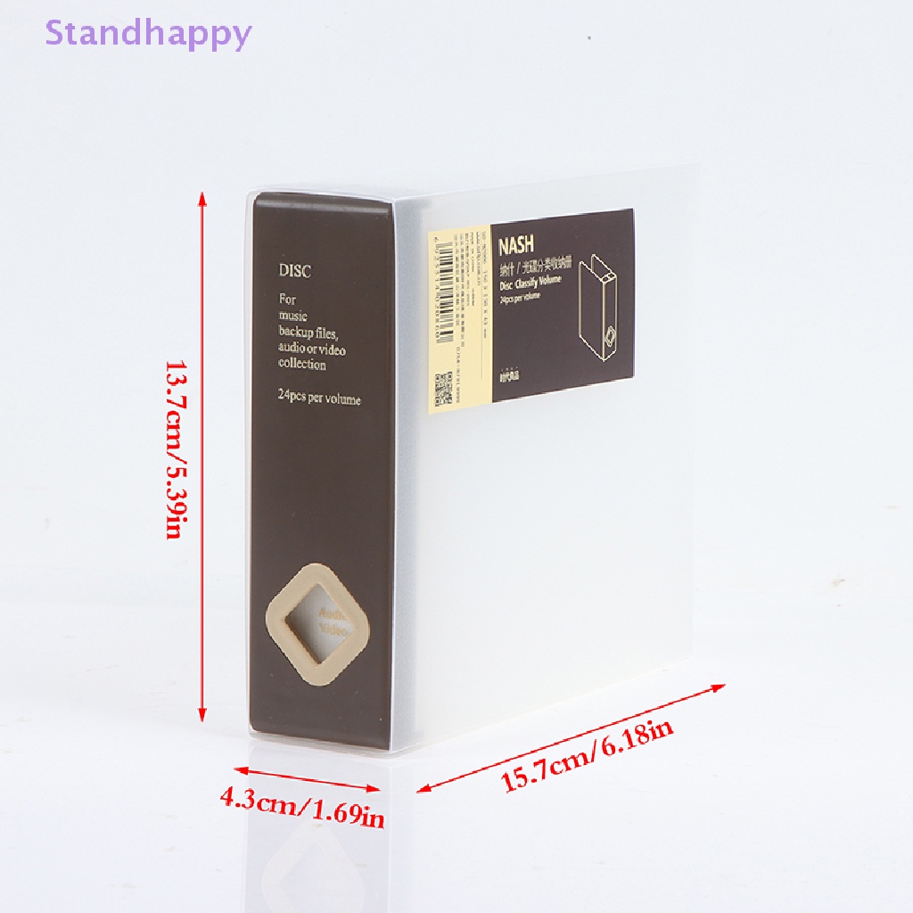 Standhappy ใหม่ กล่องเก็บแผ่น CD DVD แบบแข็ง ความจุ 24 แผ่น #8