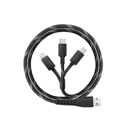 Energea สายชาร์จ MicroMFI(C89)USB-C 1.5M รุ่น Nyloflex 3In1 - Black ...