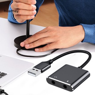 Huarmey Professional USB Aux อะแดปเตอร์สําหรับพีซี 3.5 มม. ชุดหูฟัง USB Sound Card Driver ฟรี