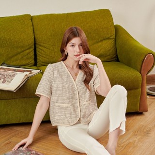 Tilly Tweed Top เสื้อผ้าทวีต Miladi