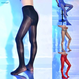 【HODRD】Men Oil Shiny Pantyhose Stocking Elastic Nylon Sheer Tights Sissy Sheath Pouch【Fashion】