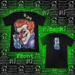 เสื้อยืดผ้าฝ้าย เสื้อยืดพิมพ์ลายพรีเมี่ยม เสื้อยืด พิมพ์ลายกราฟฟิค Joker สีดํา สําหรับผู้ชาย และผู้หญิง